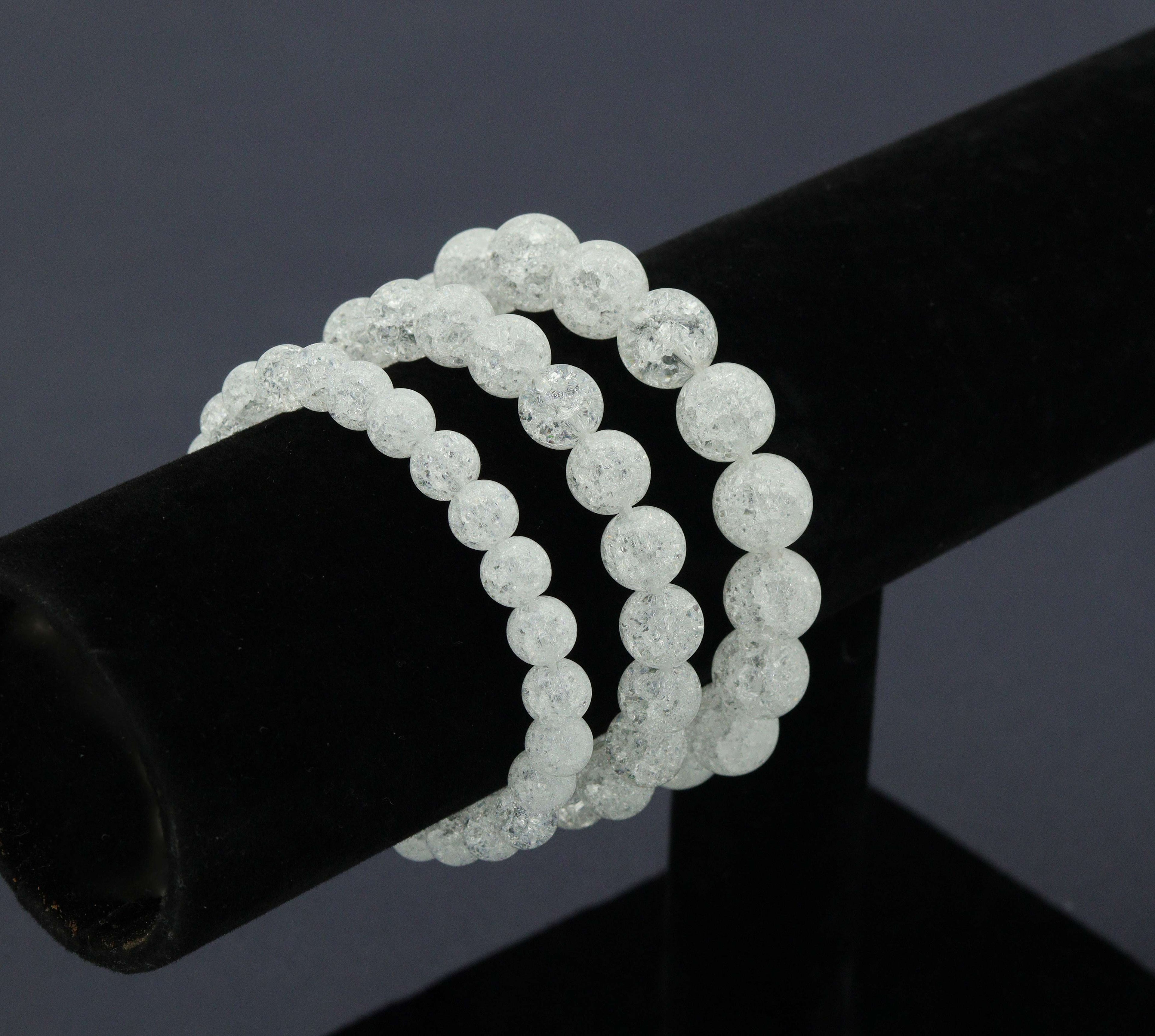Crack Quartz Stretachy Bracelet, Sku#EF96