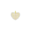 White Pearl Gold Heart Shape Charm Pendant, Sku#A456
