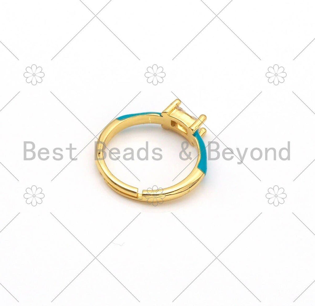 Colorful Enamel Adjustable Ring,Sku#X235