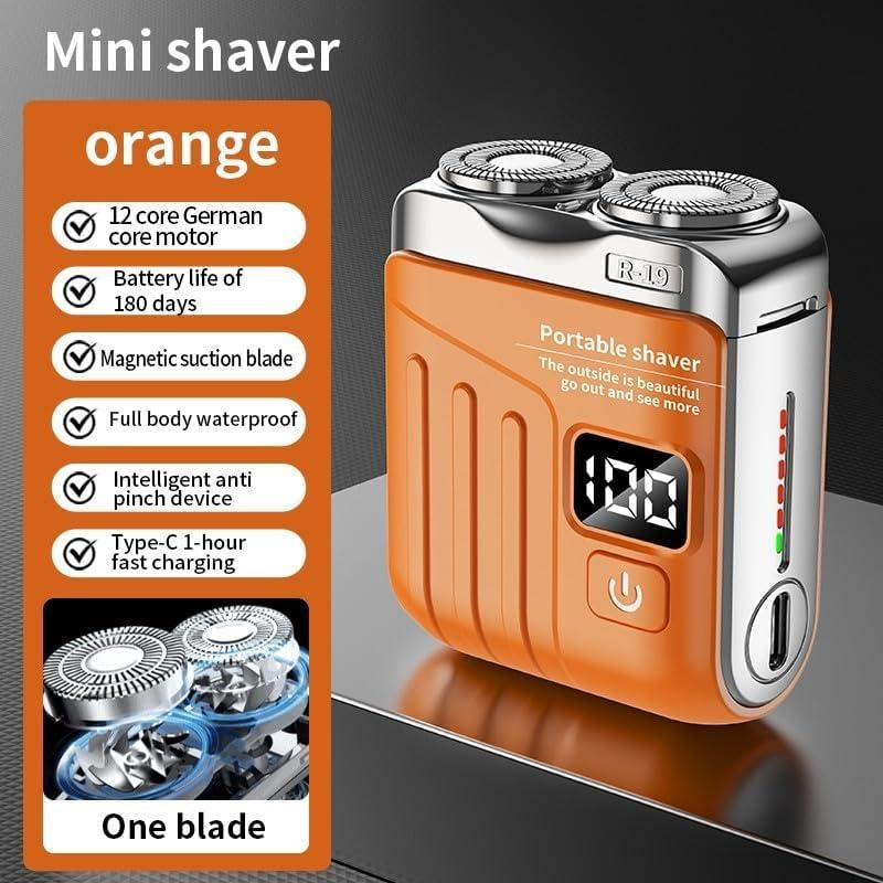 Luggage Electric Shaver R-19 , Beard Shaver Mini and Portable Suitcase Design, Electric Mini Razor Portable Electrics Shavers, USB Rechargeable One-Button Long Lasting for Home Travel`