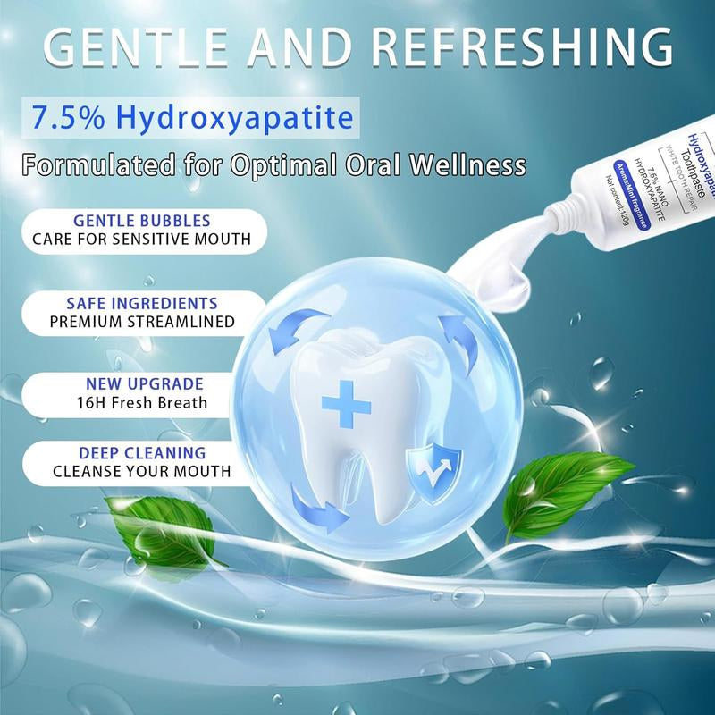 Beamach Hydroxyapatite Toothpaste 7.5% for Enamel Repair & Teeth Whitening Refreshing Flavor Fluoride-Free 4.23Oz Gentle Formula for Sensitive Teeth Care