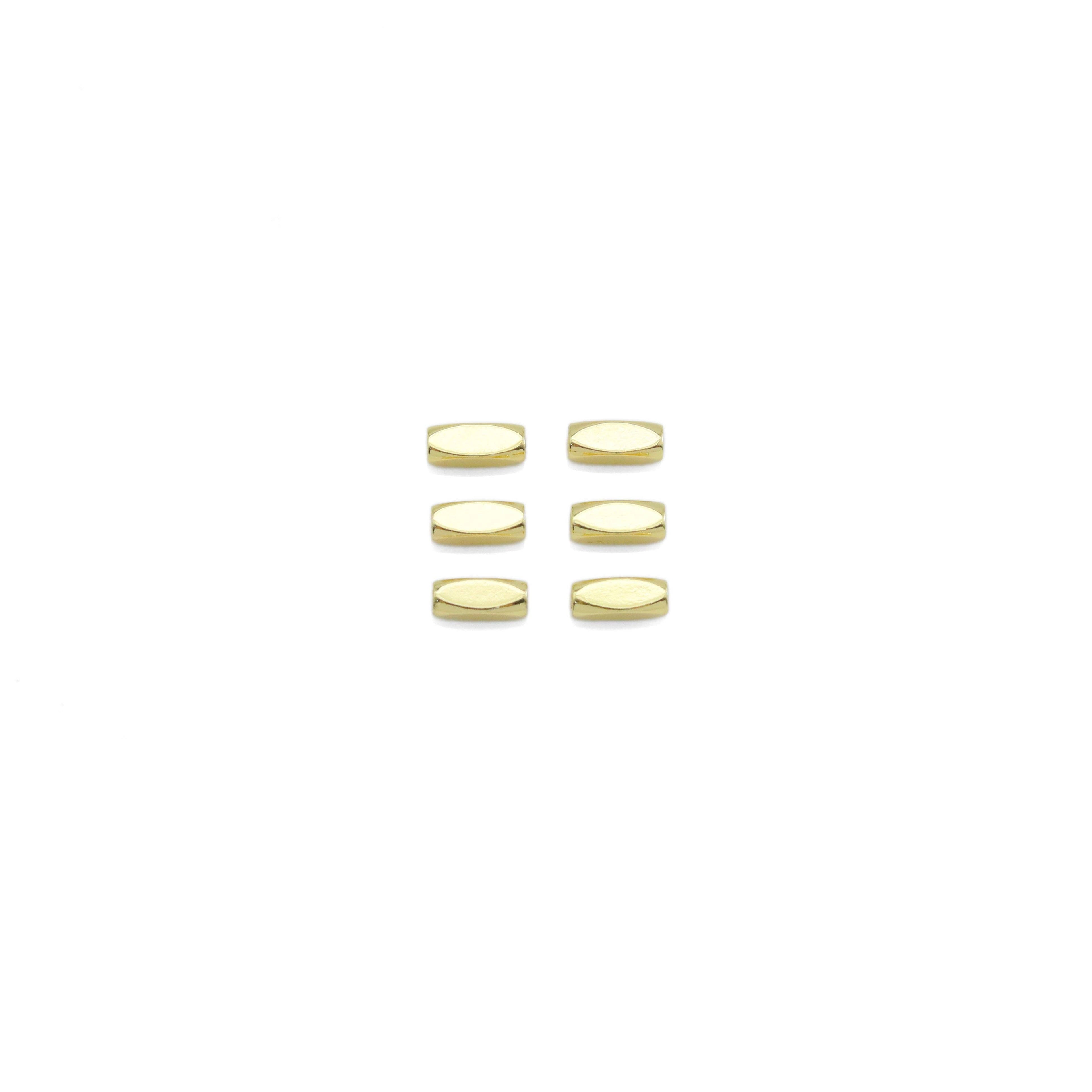 CZ Rice Tube Shape Gold Spacer beads, Sku#JL188