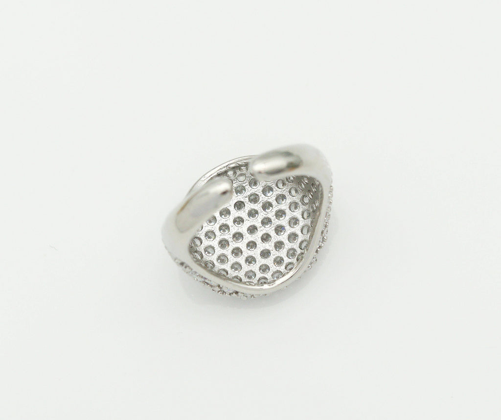 CZ Oval Adjustable Ring, Sku#B188