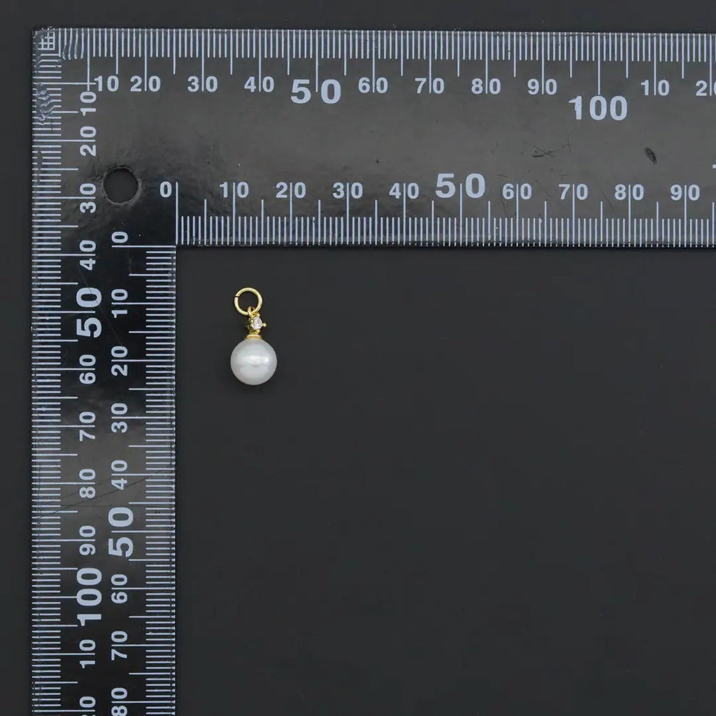 Clear CZ White Mother of Pearl Charm, Sku#ZX166