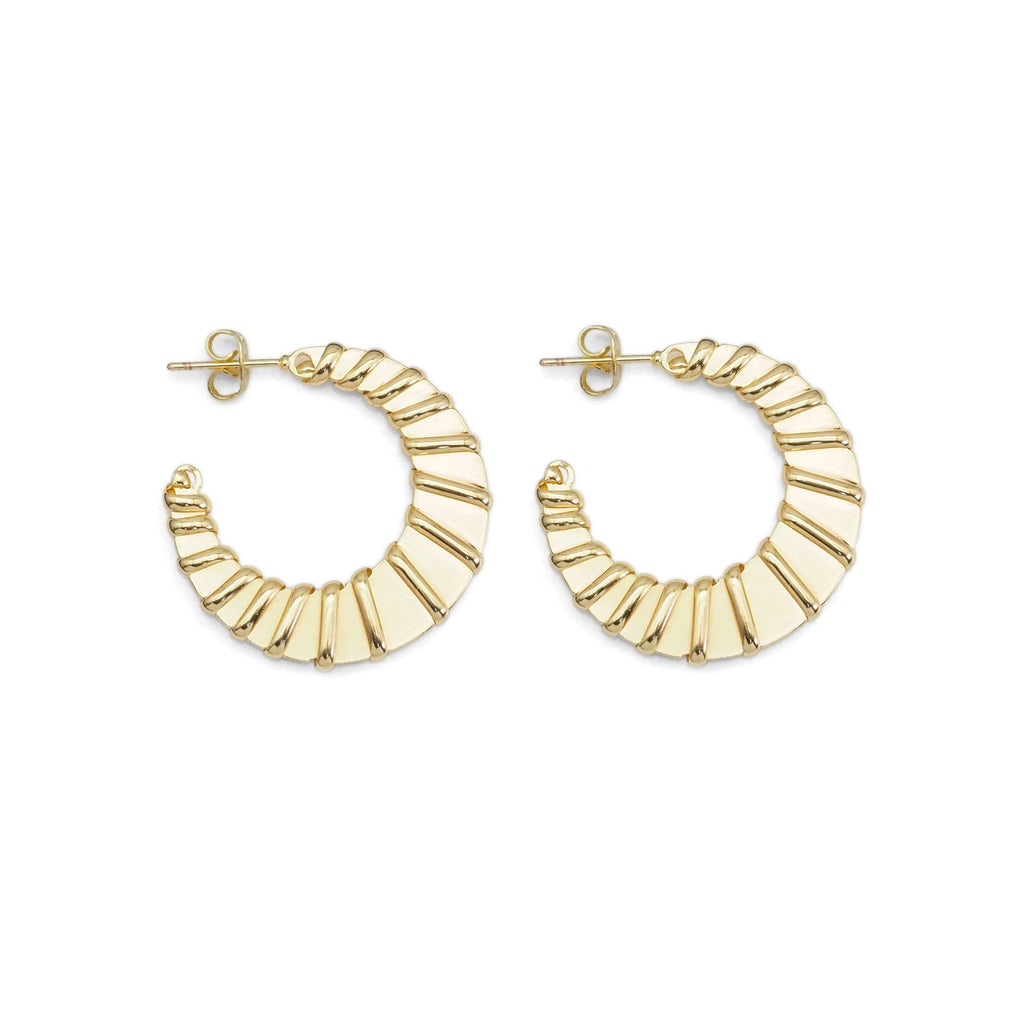 Gold Snail Swirel Patten Hoop Earrings, Sku#ZX133