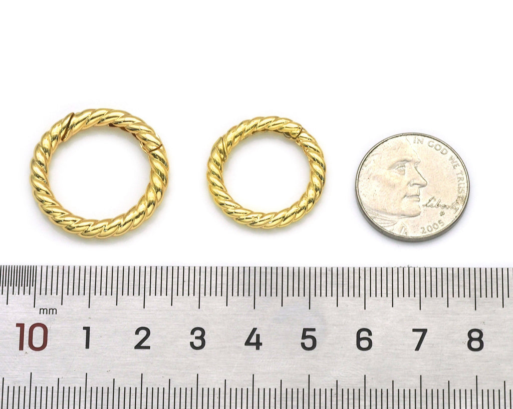 Round Gold Silver Texture Circle Snap Clasp , Sku#H342