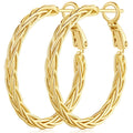 Créoles Amoxos Gold – Créoles 14 carats pour femme – Créoles en or uniques – Créoles de boucles d'oreilles en or – Design tendance à mailles fines – Boucles d'oreilles en or 14 carats – Bijoux pour femme 30 mm