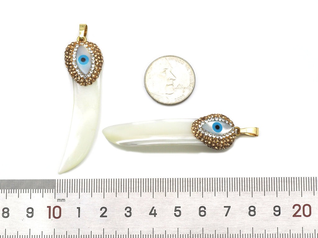 Evil Eye on Mother of Pearl Pendant, Sku#YT22