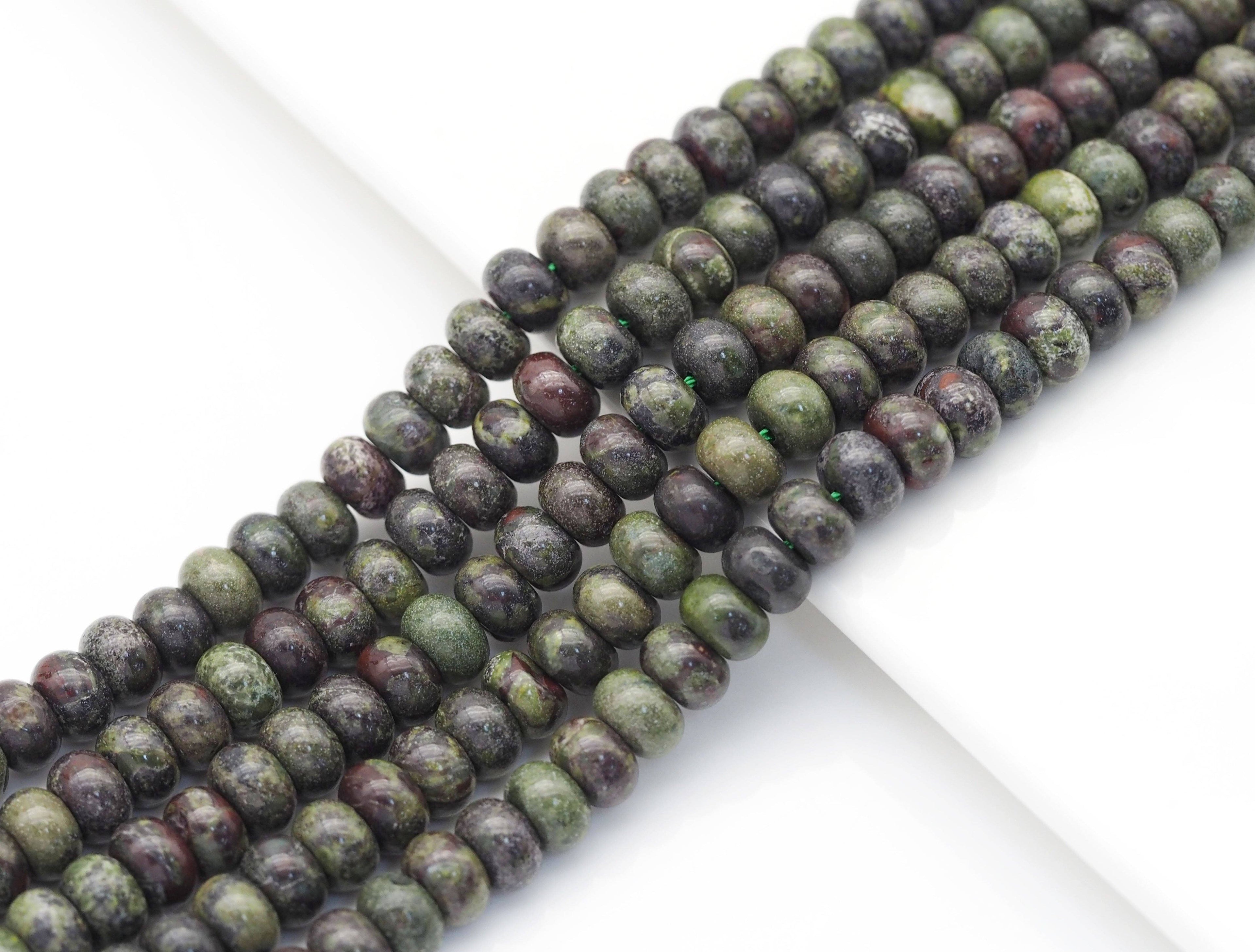 Genuine Dragon Blood Stone Rondelle Smooth Beads, Sku#U1407