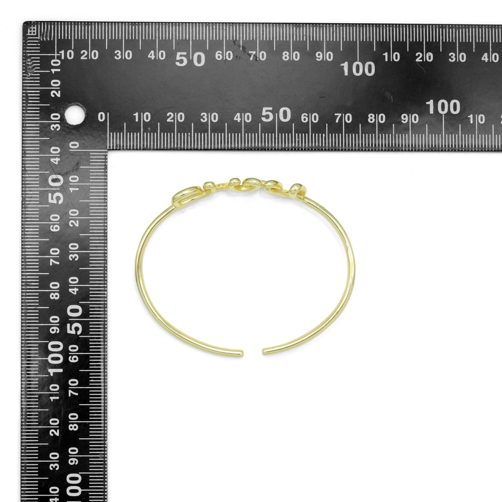 Silver Gold Love Adjustable Bracelet, Sku#A445