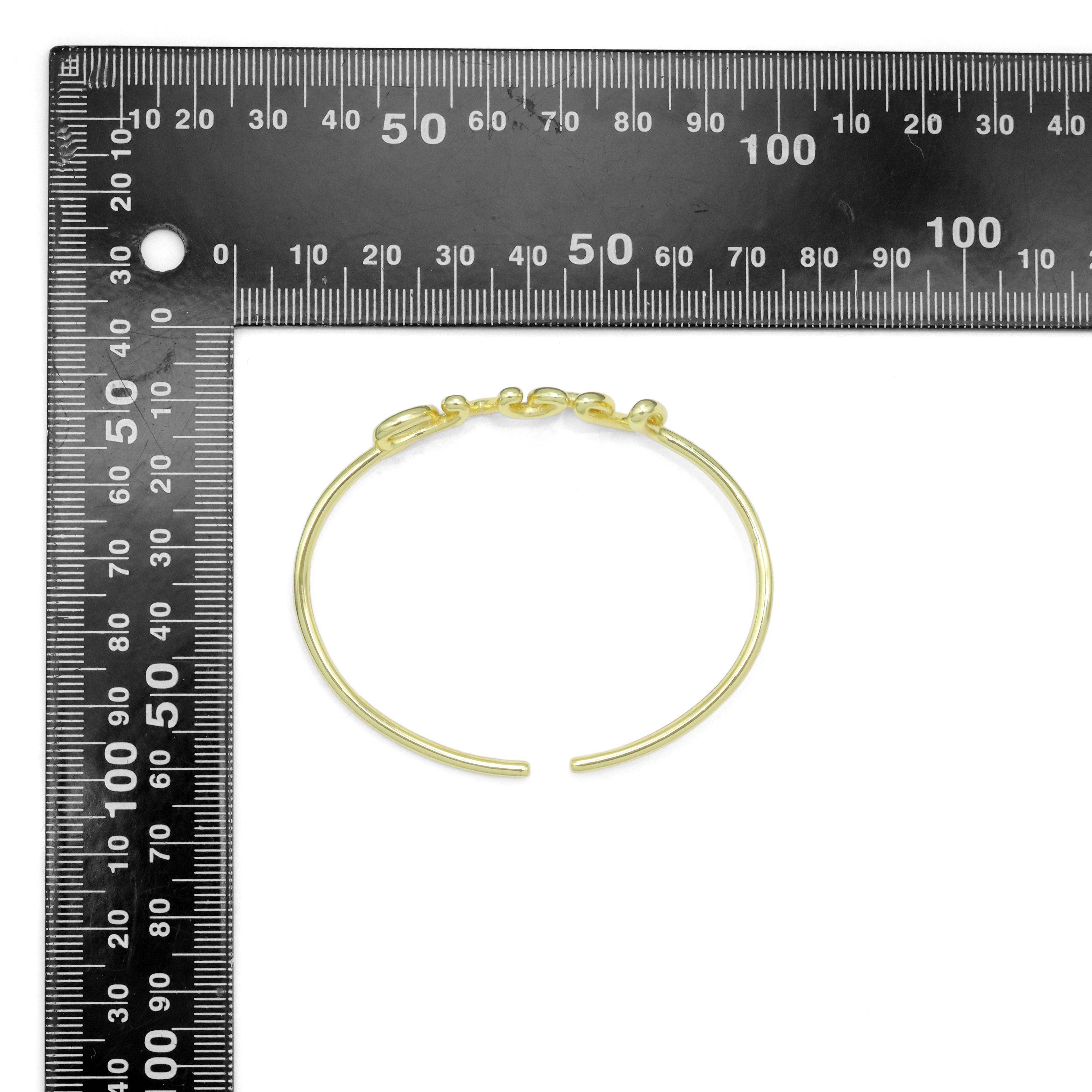 Silver Gold Love Adjustable Bracelet, Sku#A445
