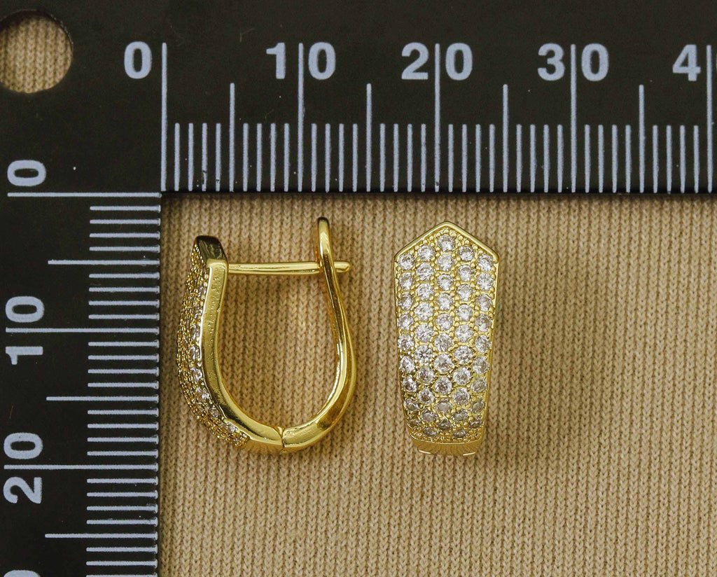 CZ Latch Back Thick Arrow Earrings,Sku#Y610