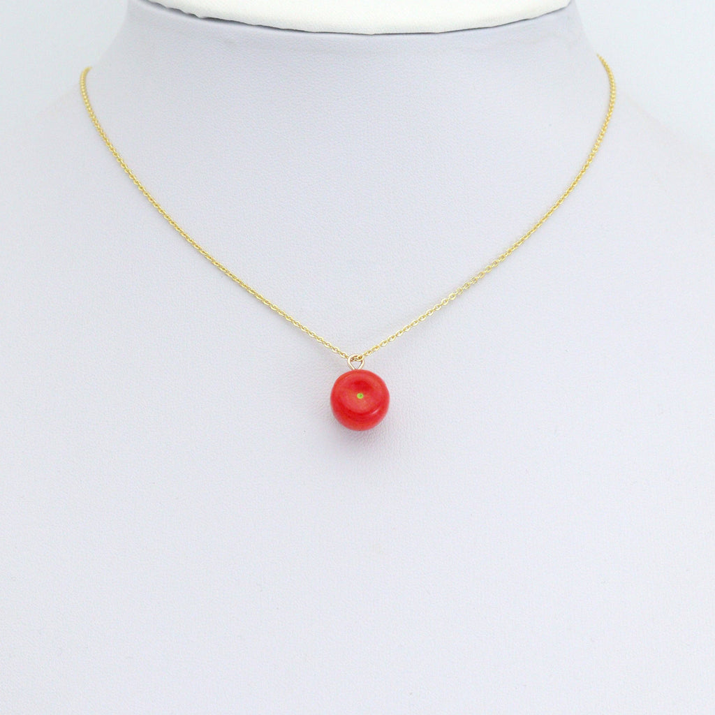 Enamel Gold Red Apple Charm Pendant,Sku#LK1251