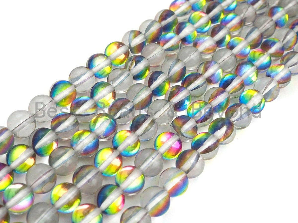 Mystic Aura Spectrolite Quartz, Quality Crystal Round beads, Sku#U598