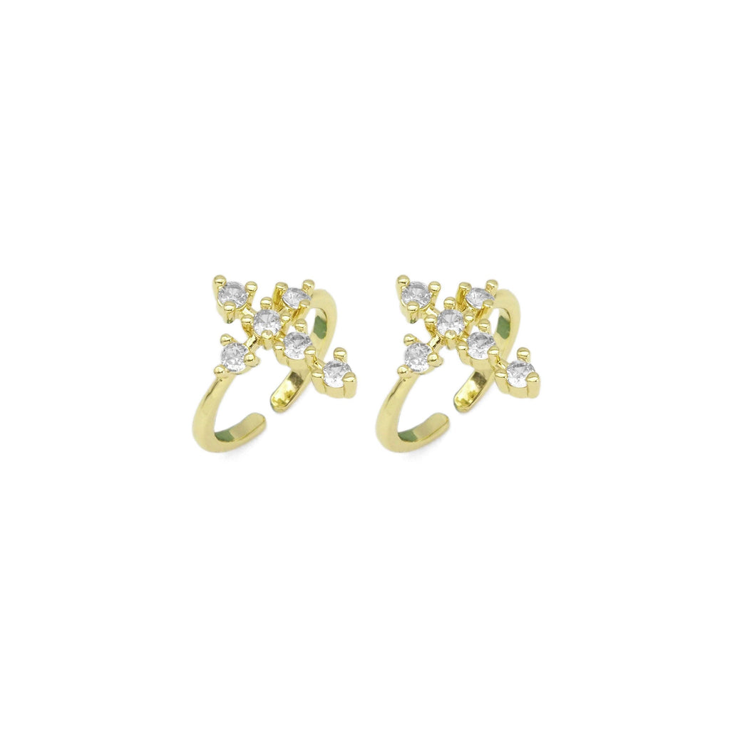 CZ Gold Cross Adjustable Ring, Sku#LX417