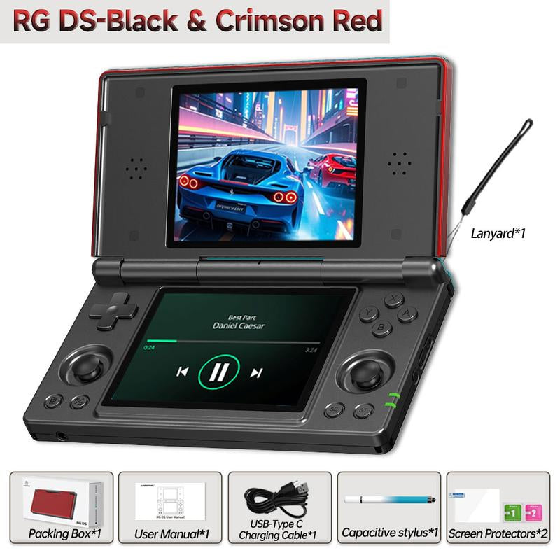 ANBERNIC RG DS Handheld Game Console 4" IPS Dual Screen Android 4000Mah RGDS Flip Video Games Player Supports Rixelhk Wifi Streaming Retro Dual-Screen Flip-Style Gaming Console