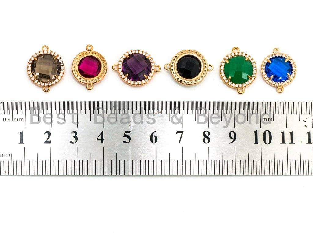 Connecteur à Lunette Ronde avec Verre Facetté, 14x19mm, réf. A76