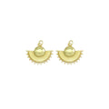 Gold CZ Fan Shape Charm, Sku#Y905