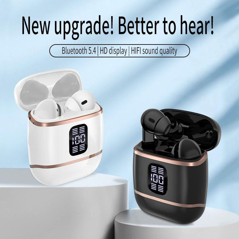 [4 Pods] 2-In-1 J40 Wireless Earbuds | 2 Pairs in 1 Case | Perfect for Couples & Gifting | 120H Battery - Black/White