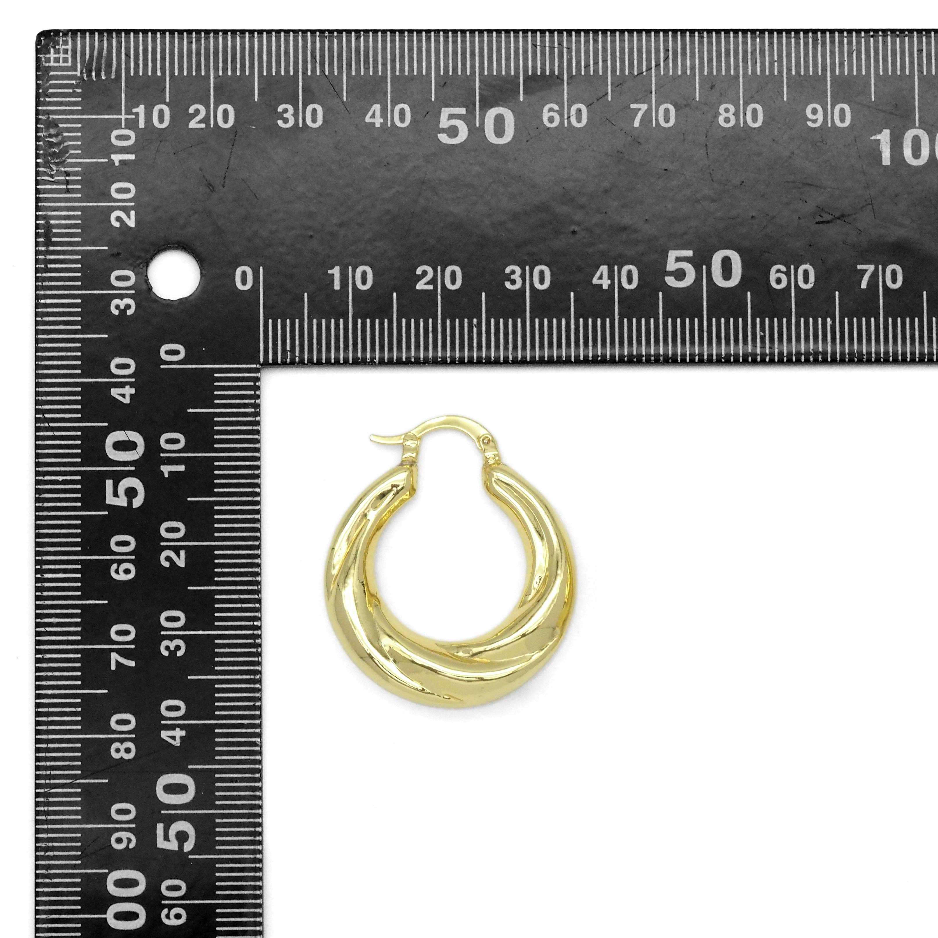 Gold Vintage Twisted Hoop Earrings, Sku#LD458