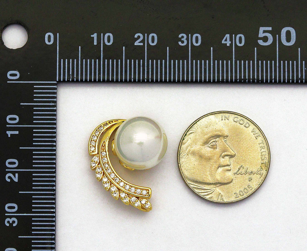 CZ Pearl Peacock Pendant Charm, Sku#ZX76