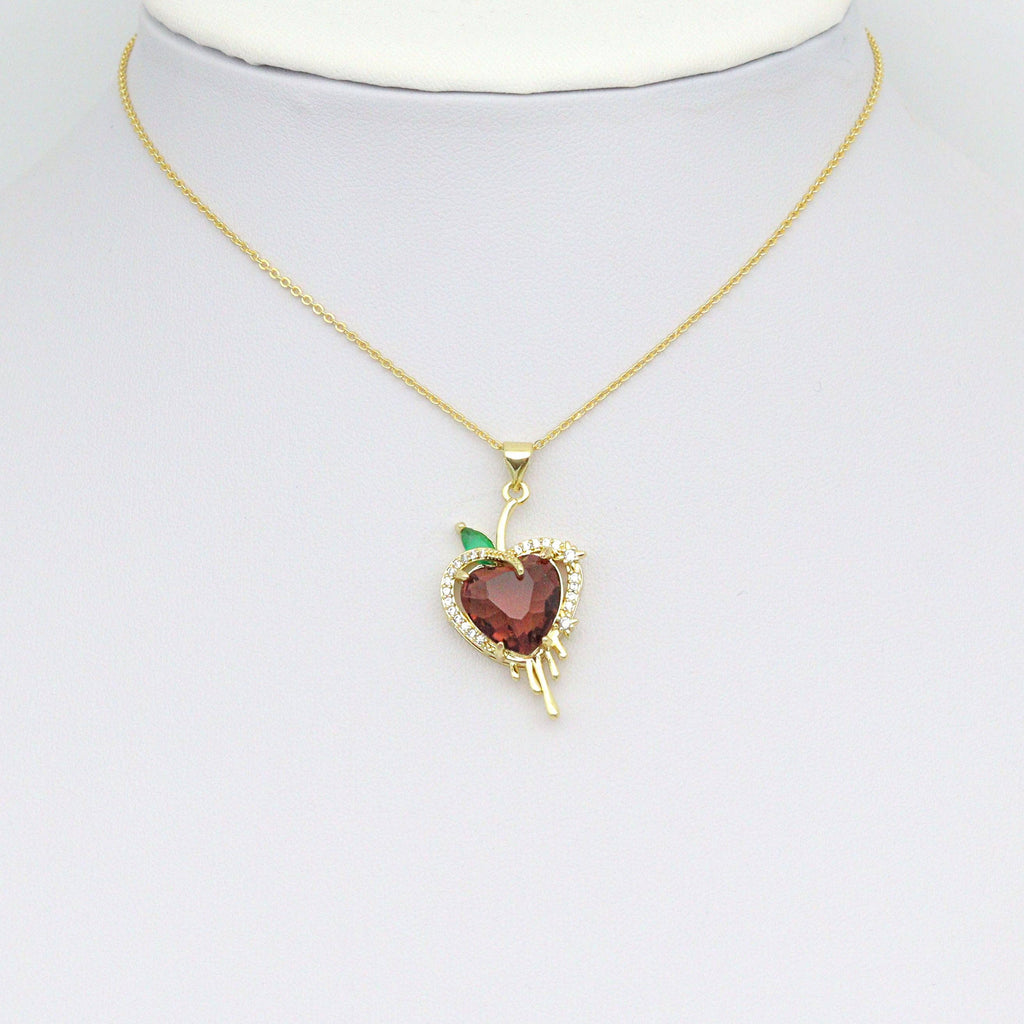 Big Crystal Dripping Heart Charm Pendant, Sku#LK1078