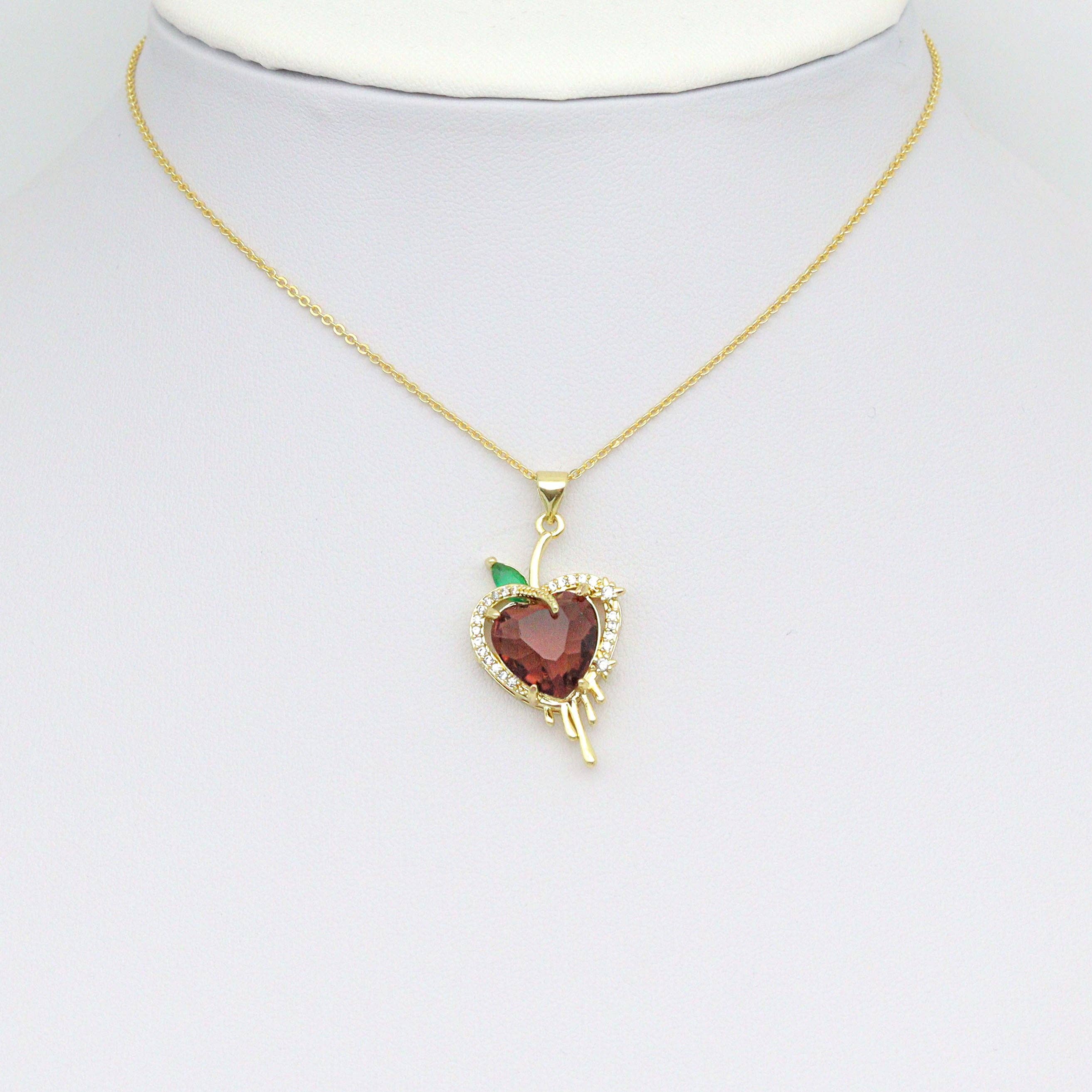 Big Crystal Dripping Heart Charm Pendant, Sku#LK1078