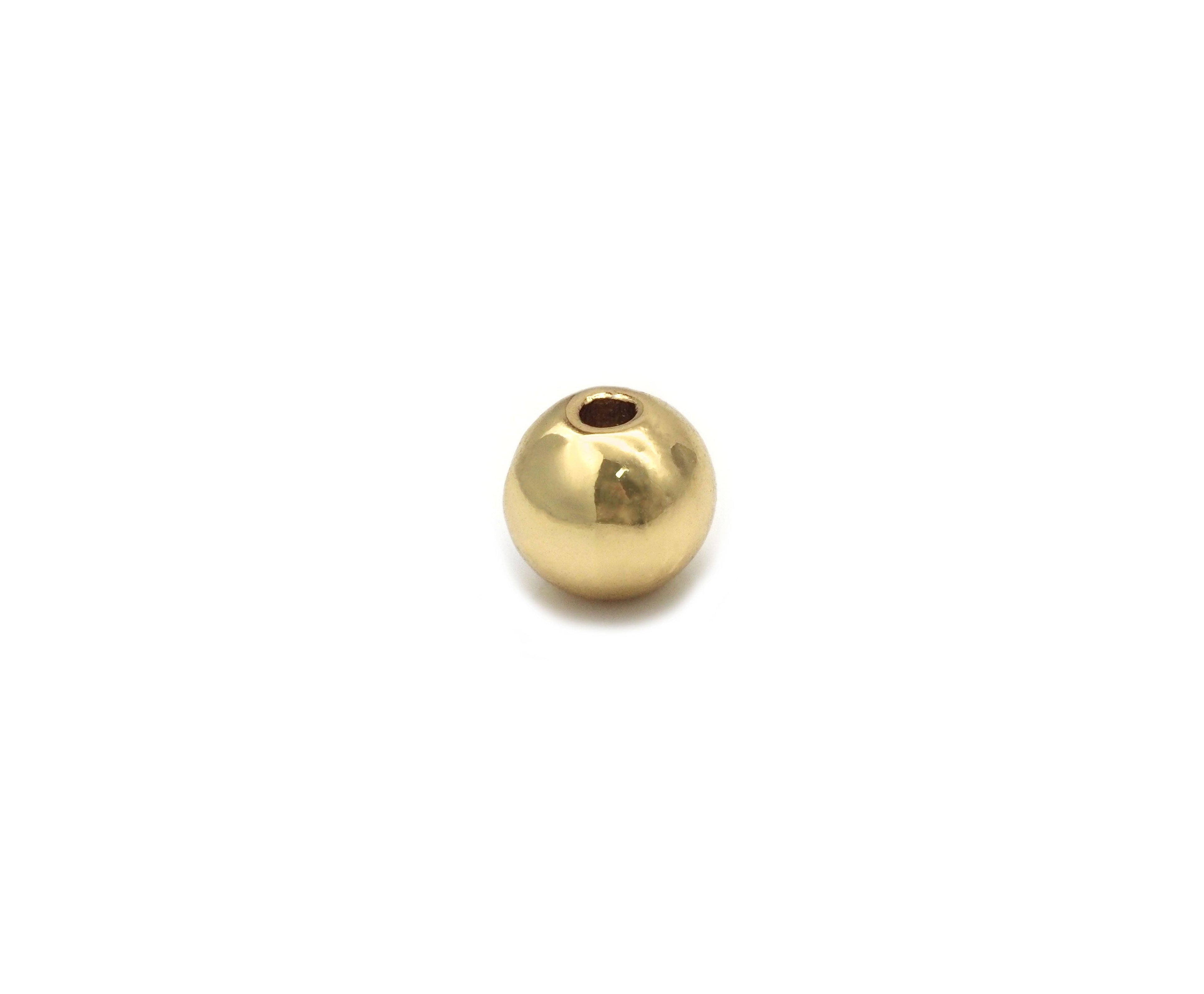 Gold Enamel Evil Eye Round Ball Spacer Beads, Sku#LD318