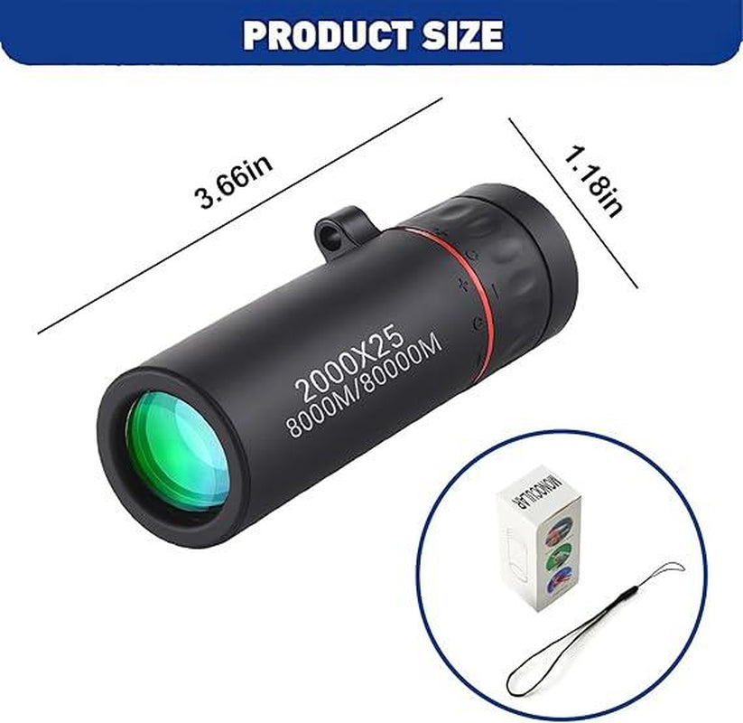 【2026】2000X25 High Definition Telescopes, Outdoor Mini Portable Zoom Telescopes, Travel Hiking Camping Bird Watching Telescopes