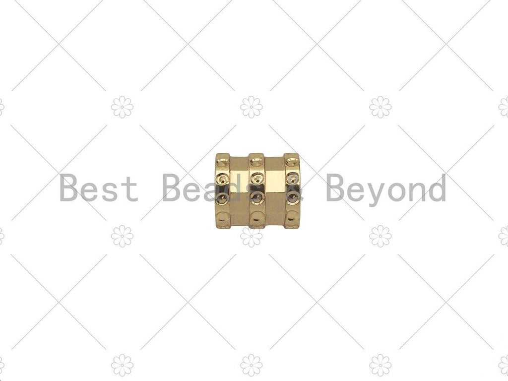 14K Gold High Polished Drum Tube Spacer Beads, Cylinder Beads, Men's Jewelry Findings, Bracelet Necklace Spacer Beads,6x7mm, Sku#ZX08