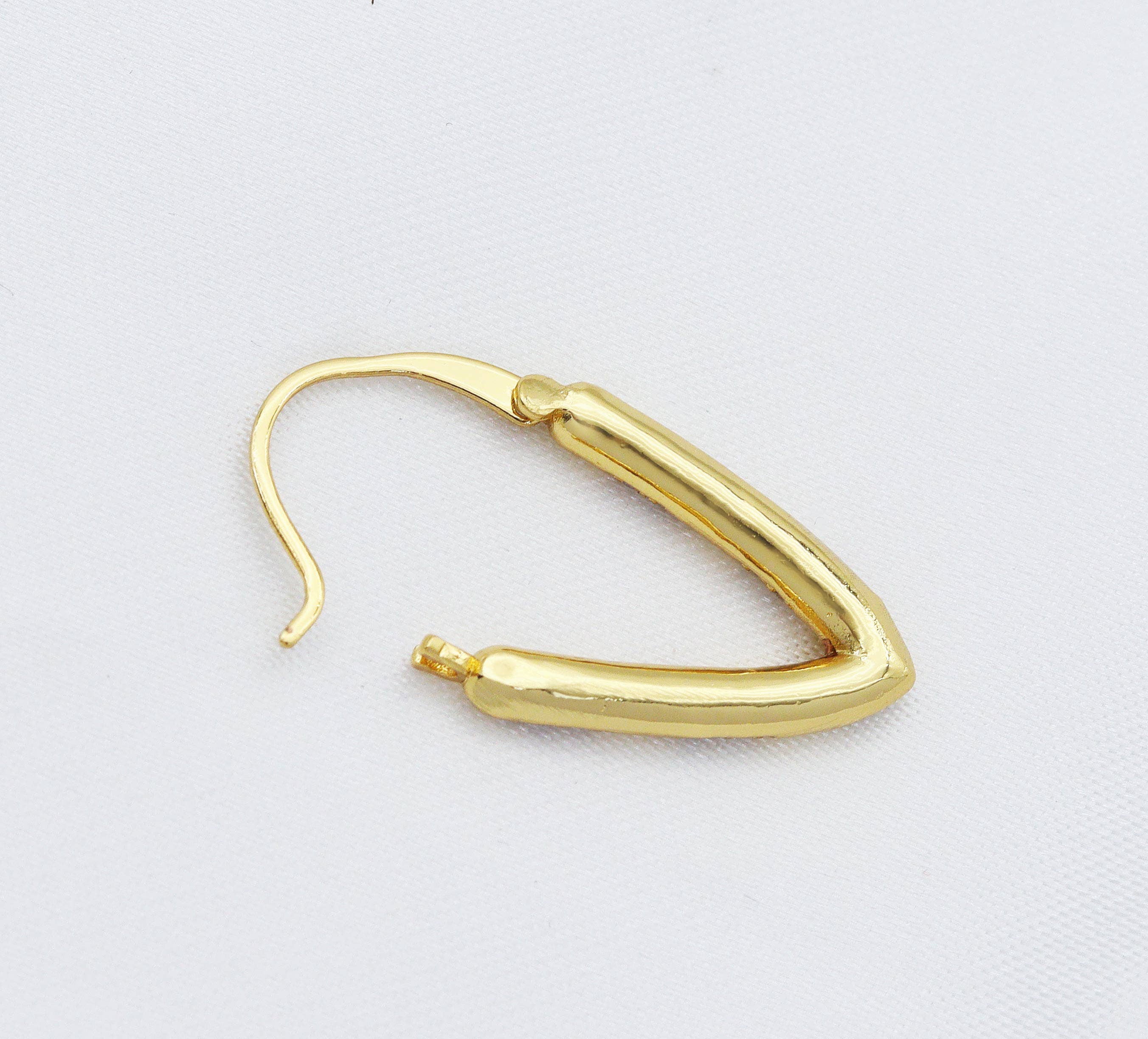Gold Silver CZ Triangle Shape Earrings, Sku#JL122