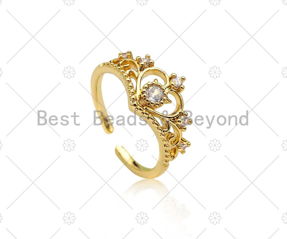 CZ Crown Adjustable Ring, Sku#LD114