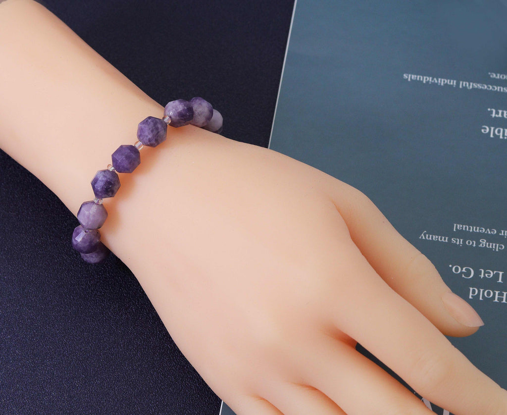 Purple Phosphosiderite Beads Bracelet,Sku#EF101