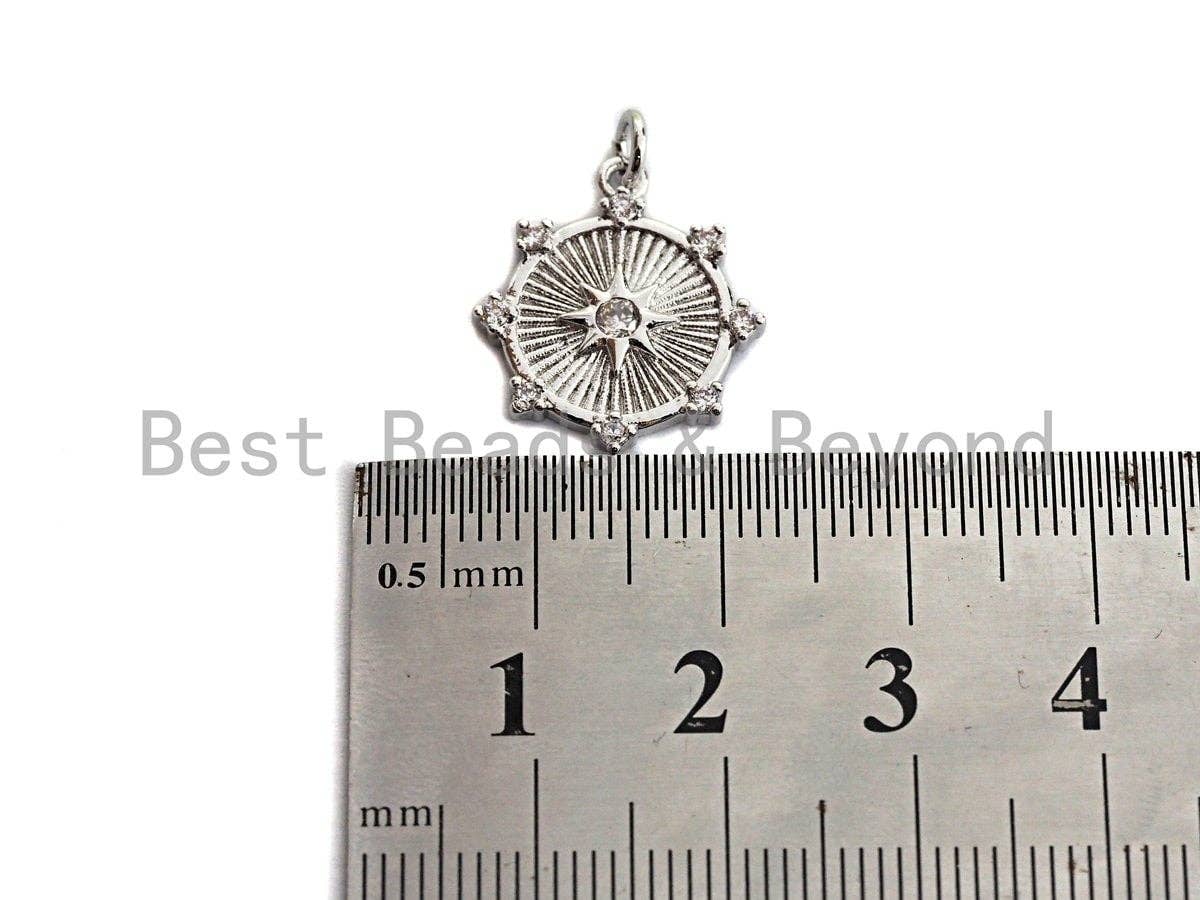 Embossment North Star on Disc With Tentacle Charm/ Pendant,SKU#Z452