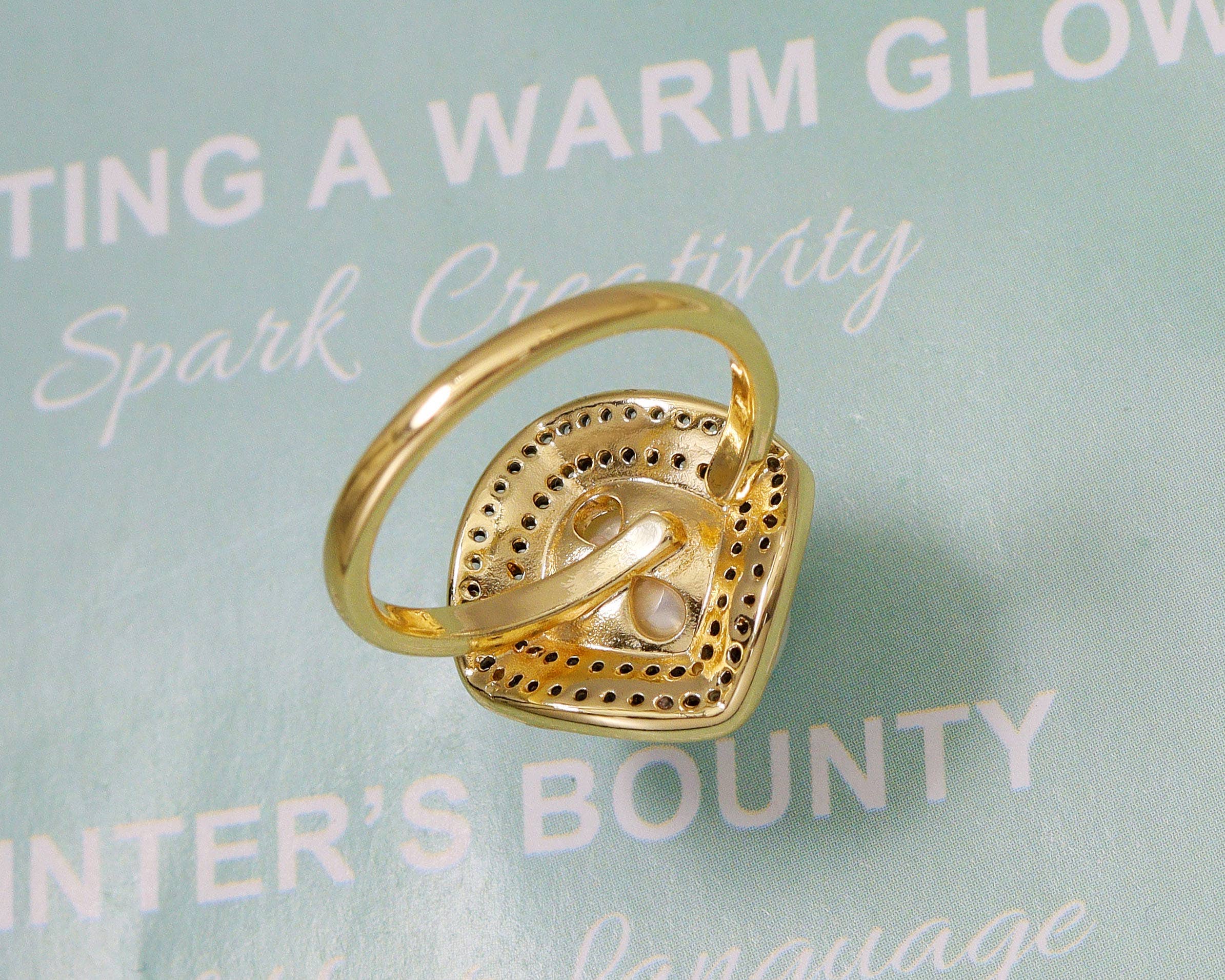 CZ Pearl Adjustable Ring, Sku#ZX50