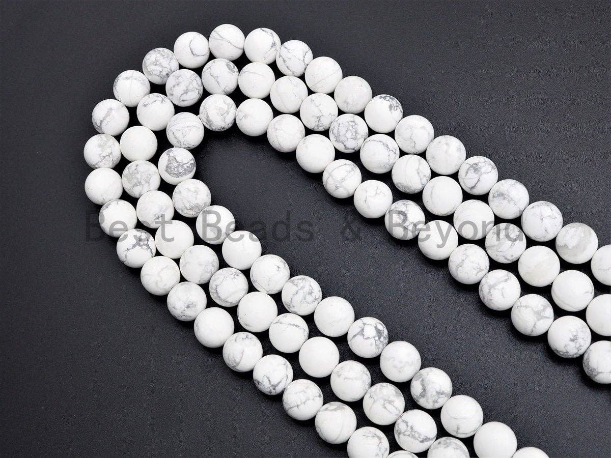 Natural Matt Round Howlite beads, sku#U398