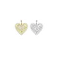CZ Silver Gold double Heart Shape Charm Pendant, Sku#A301