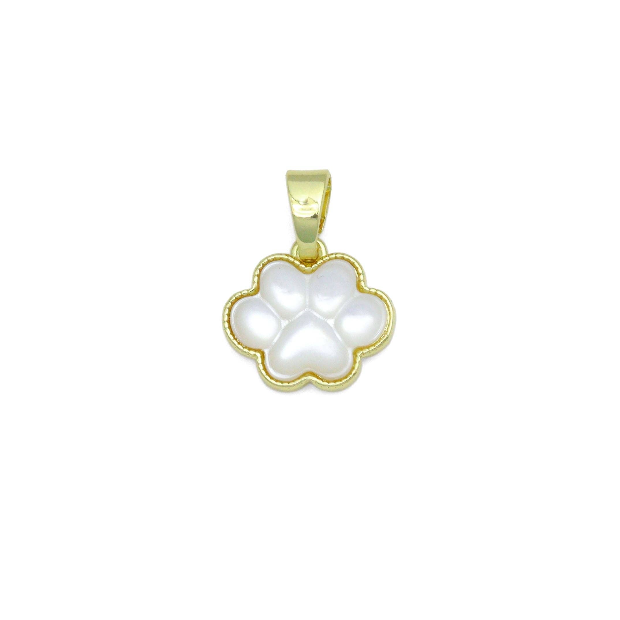 White Opal Paw Charm Pendant, Sku#LX794