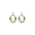 Green CZ Mother of Pearl Oval Charm, Sku#LX304