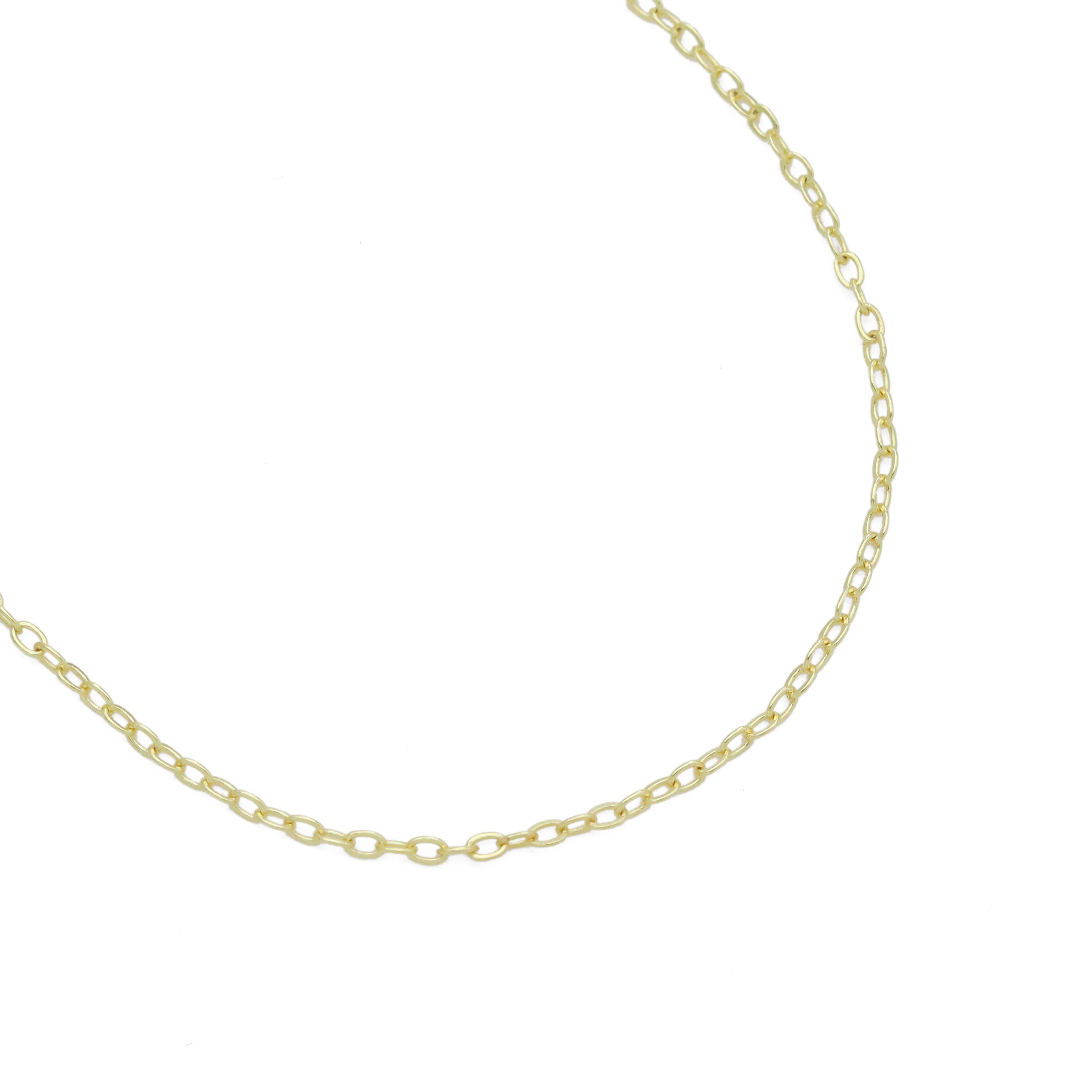 18K Gold Color Finished Trace Link Chain Necklace, sku#JD03