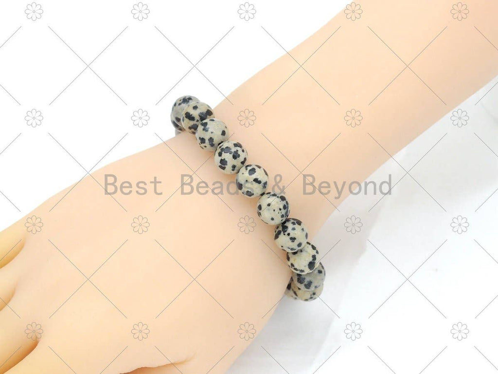 Dalmation Jasper Stretchy Bracelet, Sku#EF83