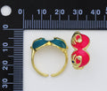 CZ Enamel Glasses with Hands Adjustable Ring, Sku#JD30