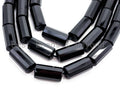 Top Quality Black Onyx Faceted Cylinder/Tube Beads 6x12mm 8x12mm 6x16mm 10x20mm Natural Stones, Gemstones Beads, 15.5" Full Strand, SKU#Q29