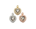 Big CZ Heart Charm, Sku#Y620