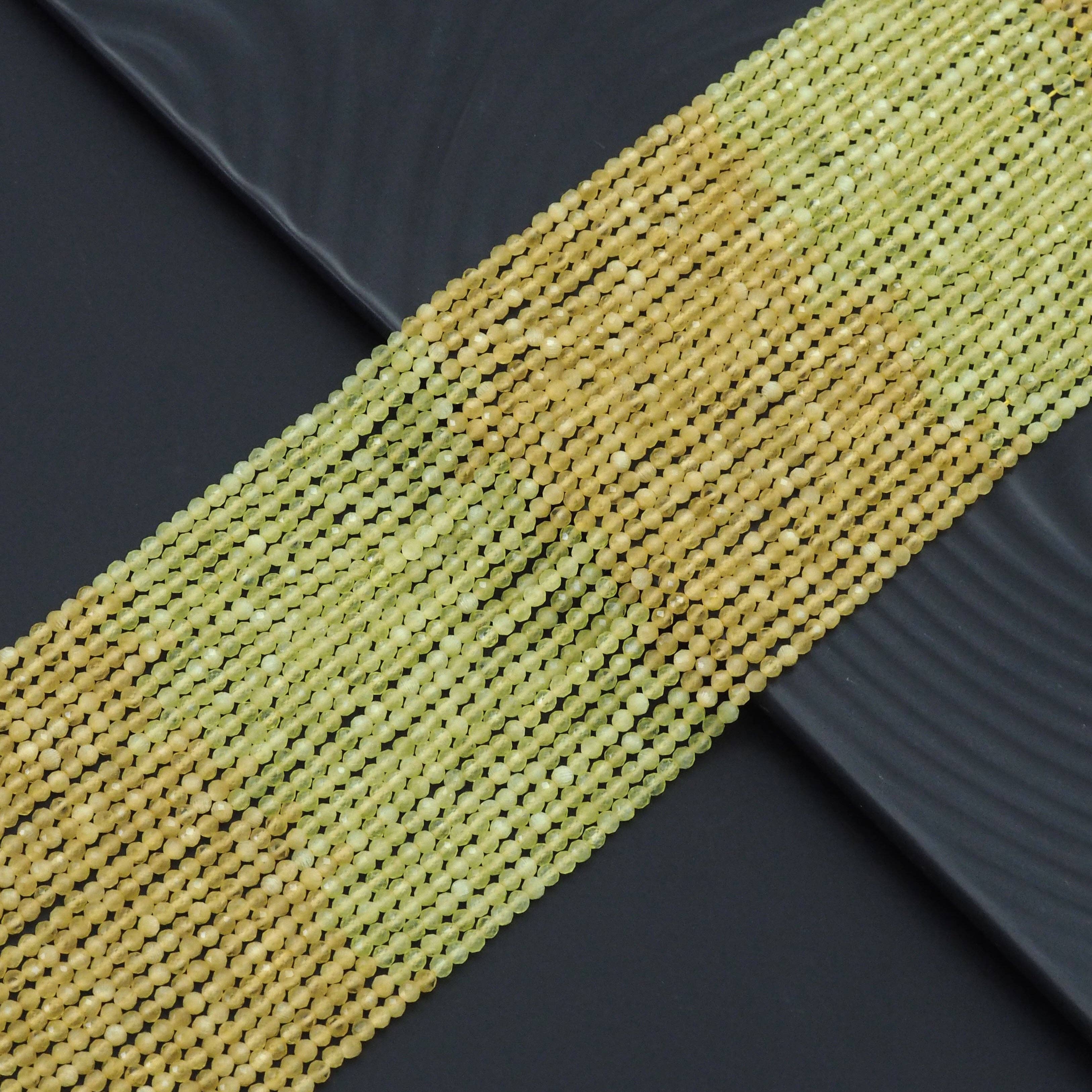 Yellow Cat's Eye Round Faceted Beads, Sku#U1757