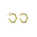 Hammered Gold Wiggle wave line  Earrings, Sku#A265