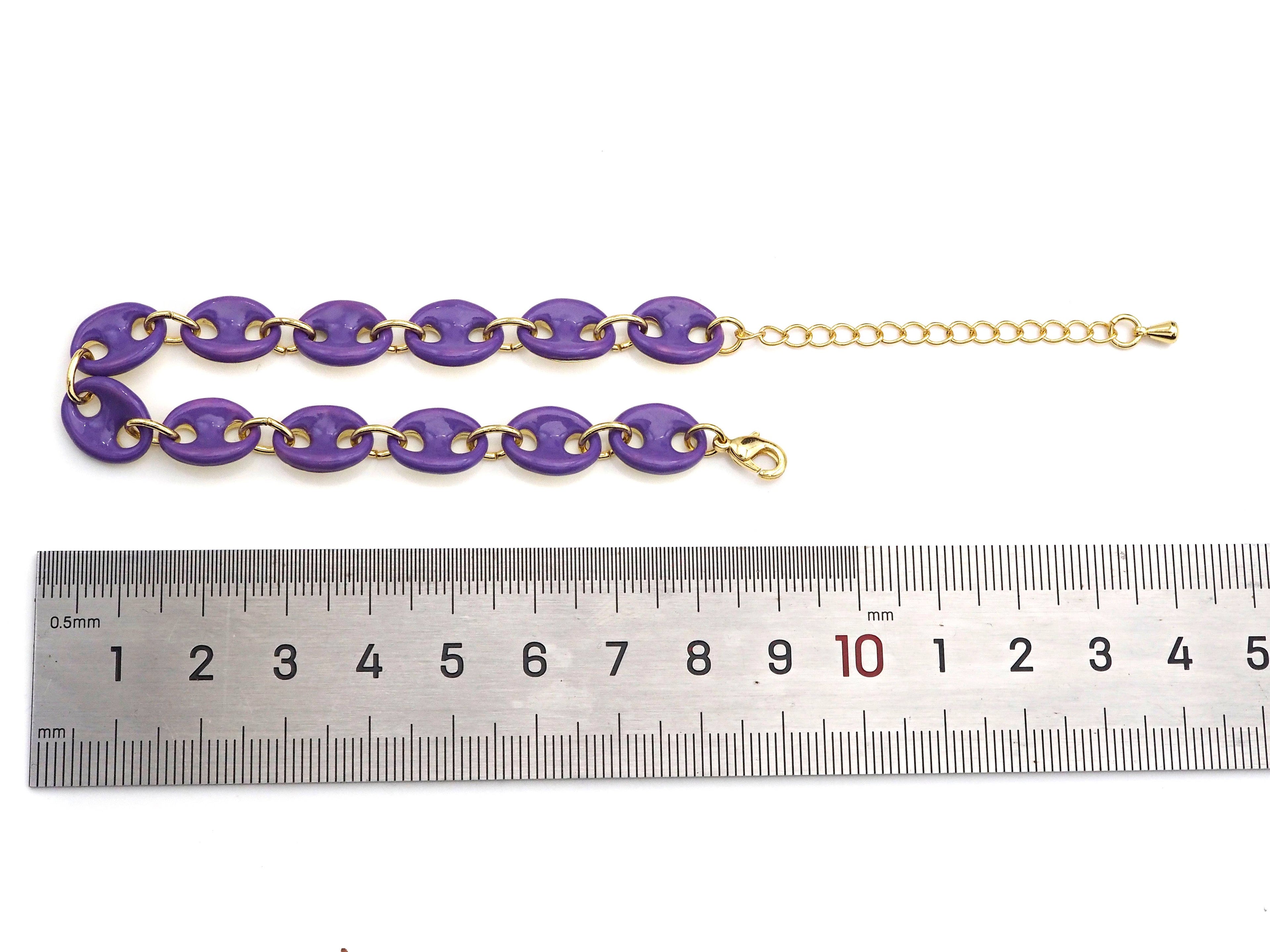 Enamel Hand Made Oval Anchor / Mariner Chain Bracelet, E520