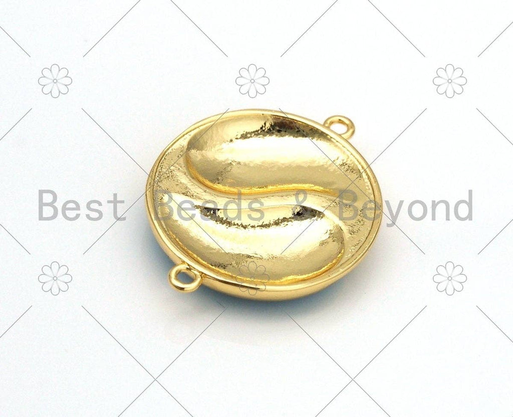 Colorful Enamel Yinyang Round Shape Connector, 18K Gold Filled Tai Ji Connector,Necklace Bracelet Religious Connector,25x31mm,Sku#LK451