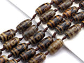 1pc/11pc Natural Tibetan Agate Barrel Beads, Brown Dzi oval beads, Barrel Agate Beads, 15x25mm,sku#U497