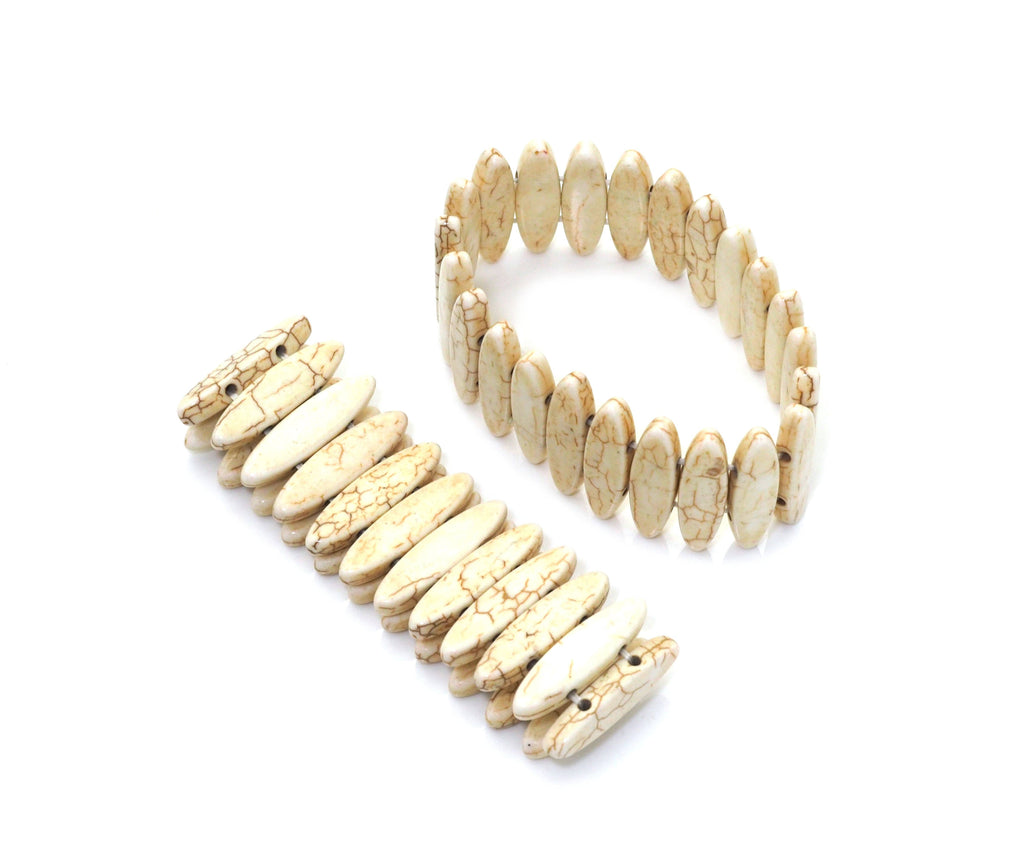 White Turquoise Stretch Adjustable Bracelet, Sku#U1456